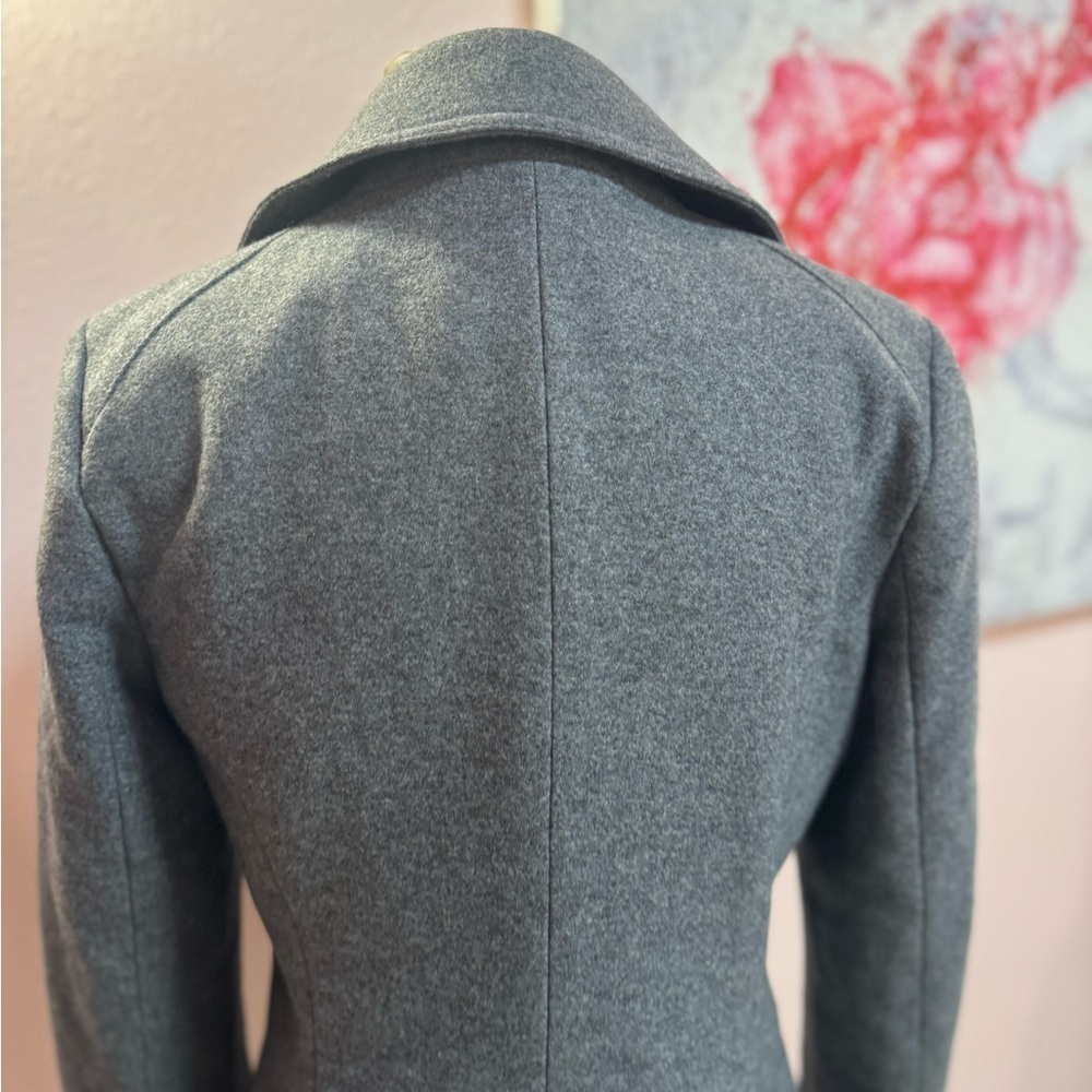 Banana Republic Women's Charcoal Gray Double-Breasted Peacoat - Picture 5 of 10